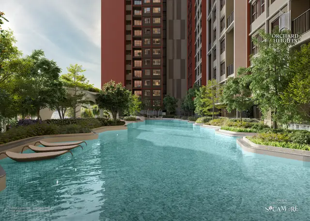 Oasis 50m Pool, hồ bơi chính tầng 4